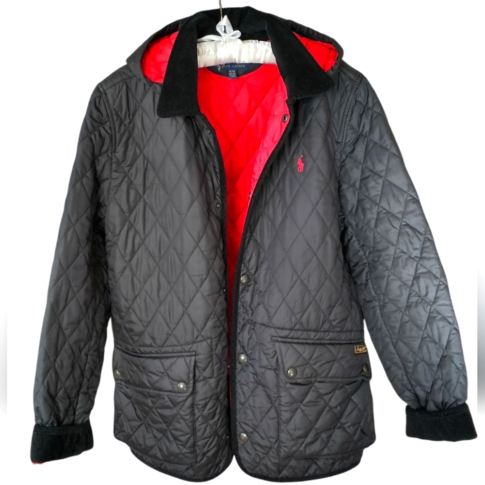 Polo Ralph Lauren Black/Red Quilted Big Kid's Jacket